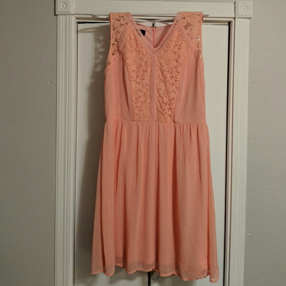 Knee Length Apricot Dress